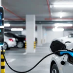 carregamento de carros elétricos em condomínio com infraestrutura elétrica na garagem